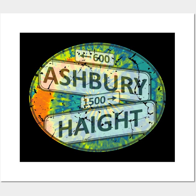 60s 70s Retro Flower Power - Haight Ashbury Street Signs 1 Wall Art by EDDArt